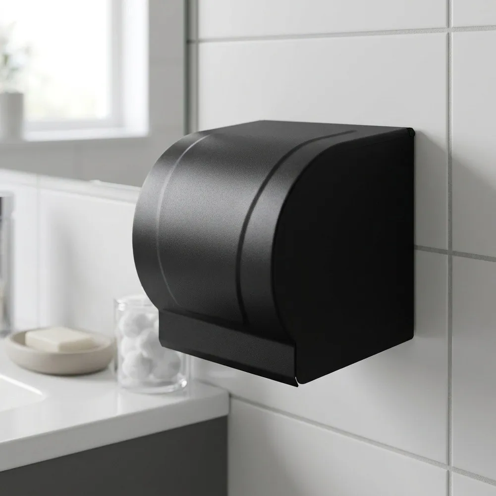 Mount Aluminum Toilet Holder Cat For Proof Design Resistant for Humid Areas 22 13 12cm Black Finish  Mount Aluminum