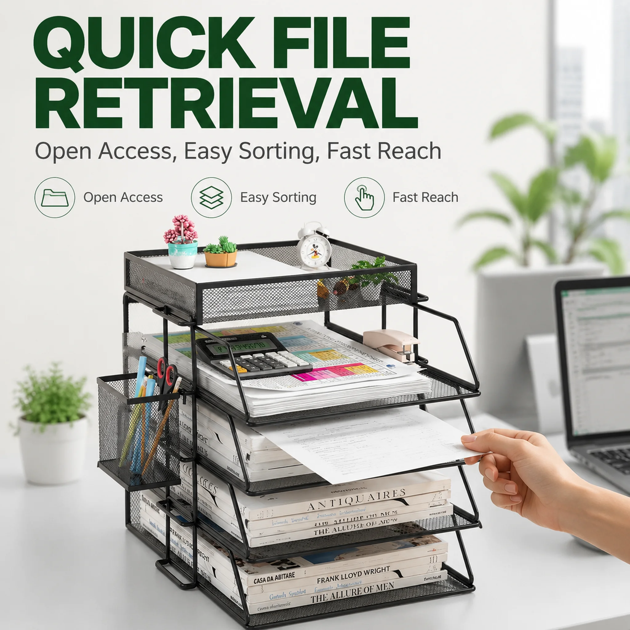 4-stufiger stapelbarer A4-Papi – Desktop Filing Tray Bewertung und Preis