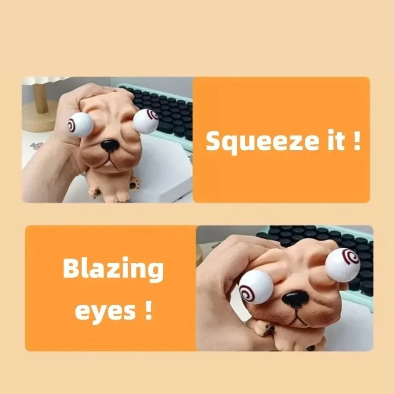 Eye-Popping Dog Decompression Toy Adult Anti-pressure Squeeze Toys Anxiety Sensory Office Portable Pendant Child Soft Rubber Toy