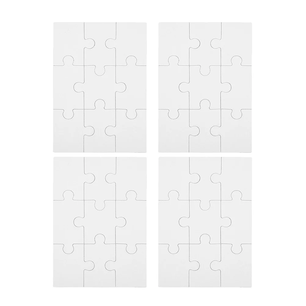 แผ่นไม้จิ๊กซอว์ 4 แผ่น สำหรับงานซับลิเมชั่น งานฝีมือ งาน DIY เกมครอบครัว งานพิมพ์ลายด้วยความร้อน แผ่นไม้เปล่าสำหรับงาน DIY