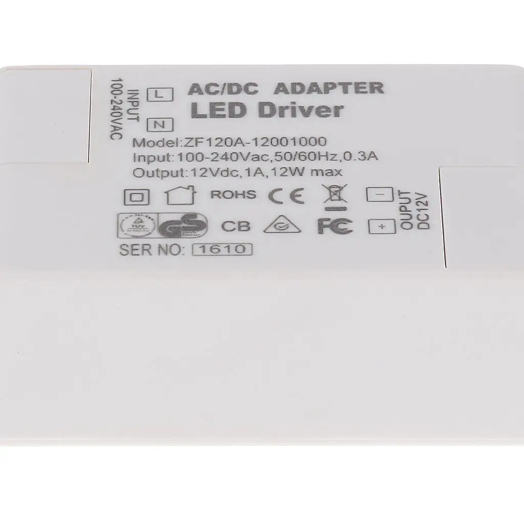 AC 100-240V to DC 12V 12W LED Light Adapter Power Supply Driver Transformer