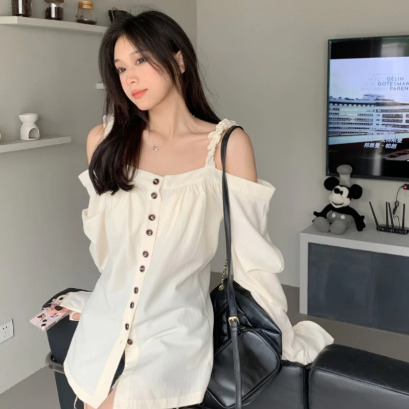 

Women Shirts Spring and Summer New Design Sense Long-sleeved Niche Tops Sweet Casual Loose Versatile Blouse Female