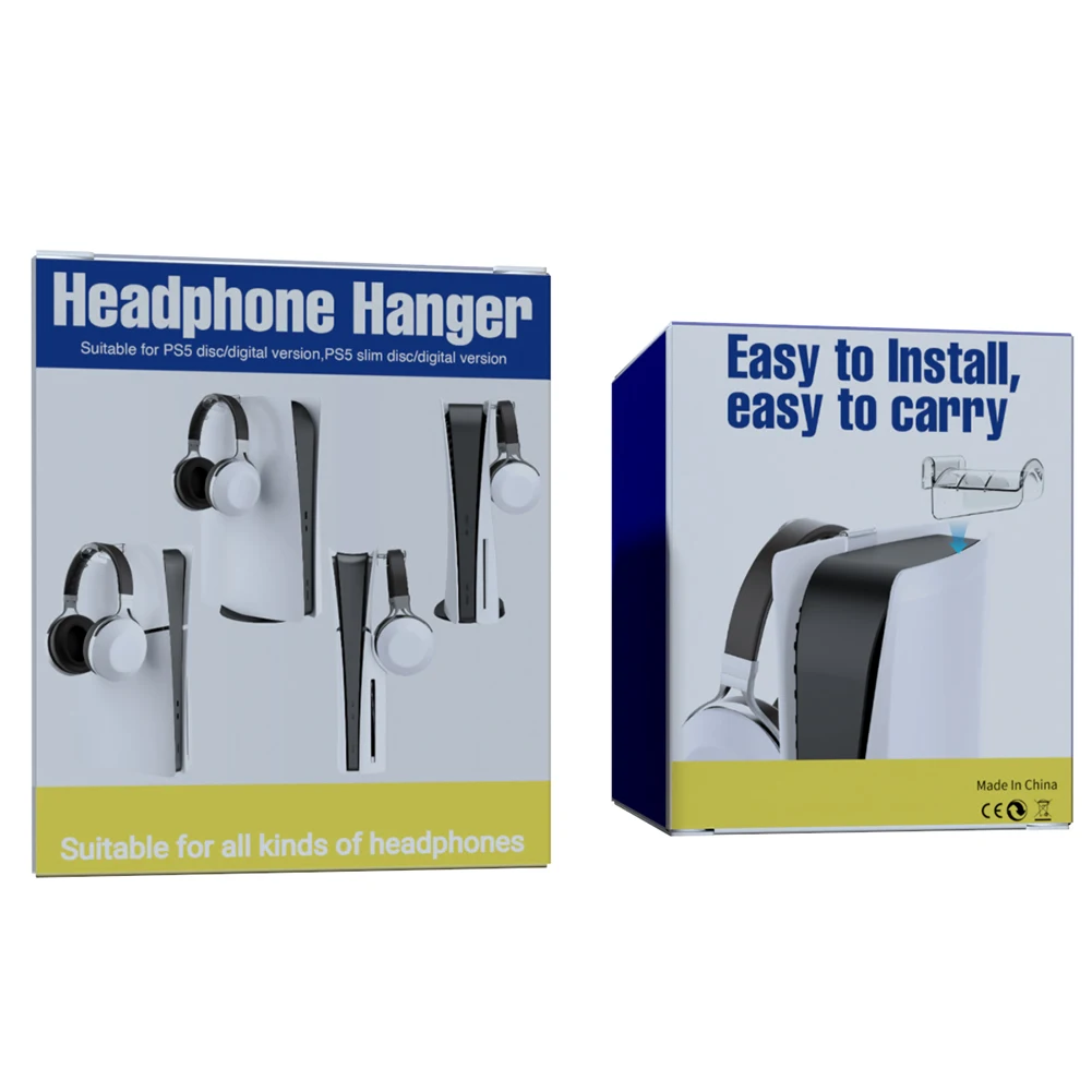 Supporto per supporto per cuffie Gancio per cuffie trasparente Gancio per gancio per cuffie facile da installare per accessori di gioco per console sottile PS5/PS5
