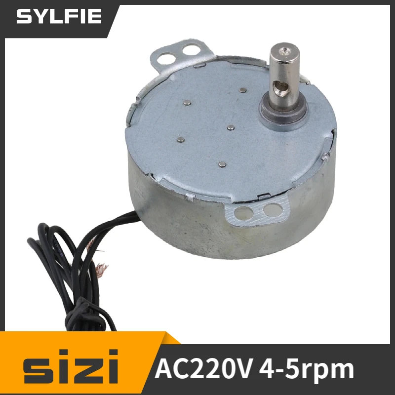 TYC-50 Synchronous Motor AC 220V 4-5r/min 50/60Hz CW/CCW 4W 10mm Length Shaft