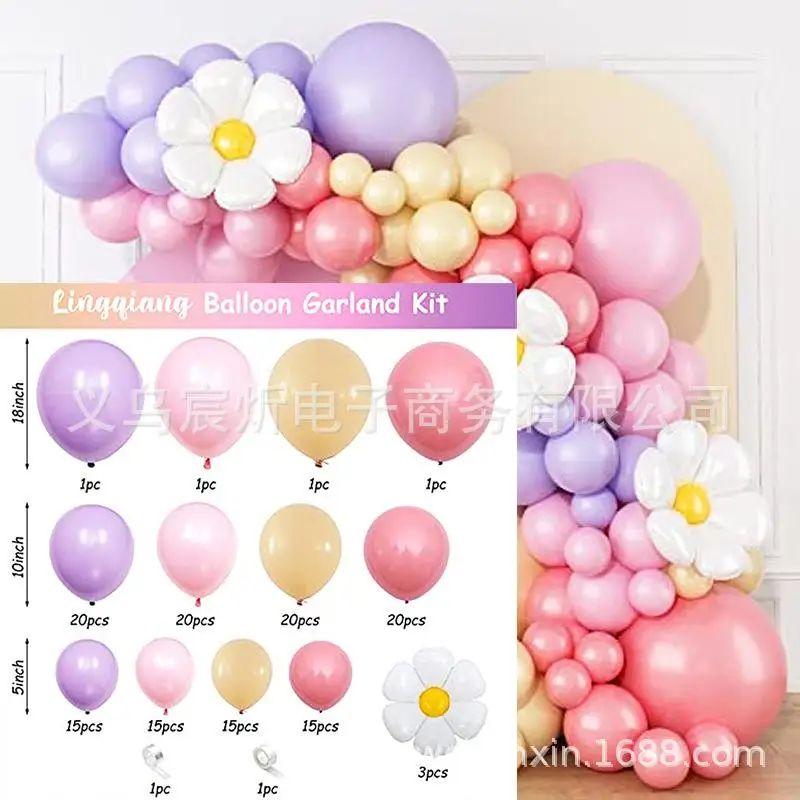 Pastel Balloon Garland Kit Daisy Balloon Garland For Girls Birthday Wedding Baby Shower Daisy Theme Party Decorations