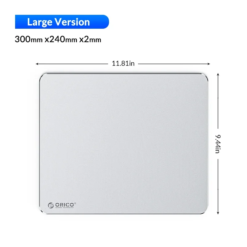 ORICO Aluminium Gaming Muismat Hard Glad Ultradunne Computerspel Muismat Dubbelzijdig Waterdicht Thuiskantoor Muismat