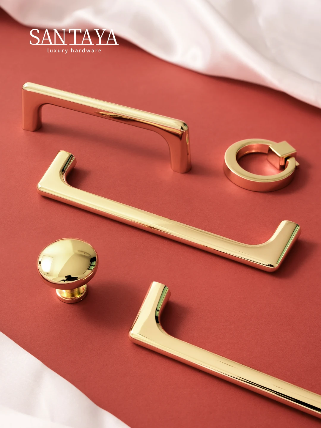 Shining Golden Cabinet Pull Modern Minimalist Style Cabinet Handle Drawer Handle Wardrobe Cabinet Door Handles