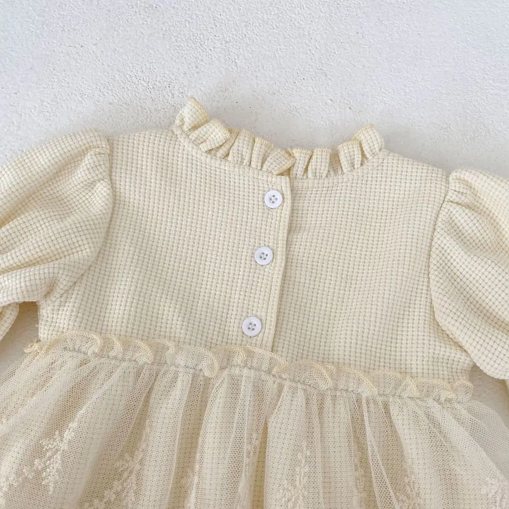 

Милый кружевной комбинезон-платье с рюшами для малышей, пышный ромпер для младенцев, комбинезон-боди для малышей, милые шорты для новорожденных, комбинезон для ползания