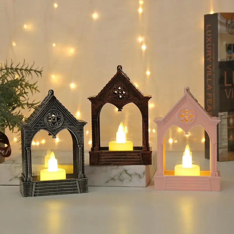 Battery Lanterns Decorative Flickering Flame Rustic LED Candle Electronic Candle Lamp For Home Decor Table Centerpiece Battery