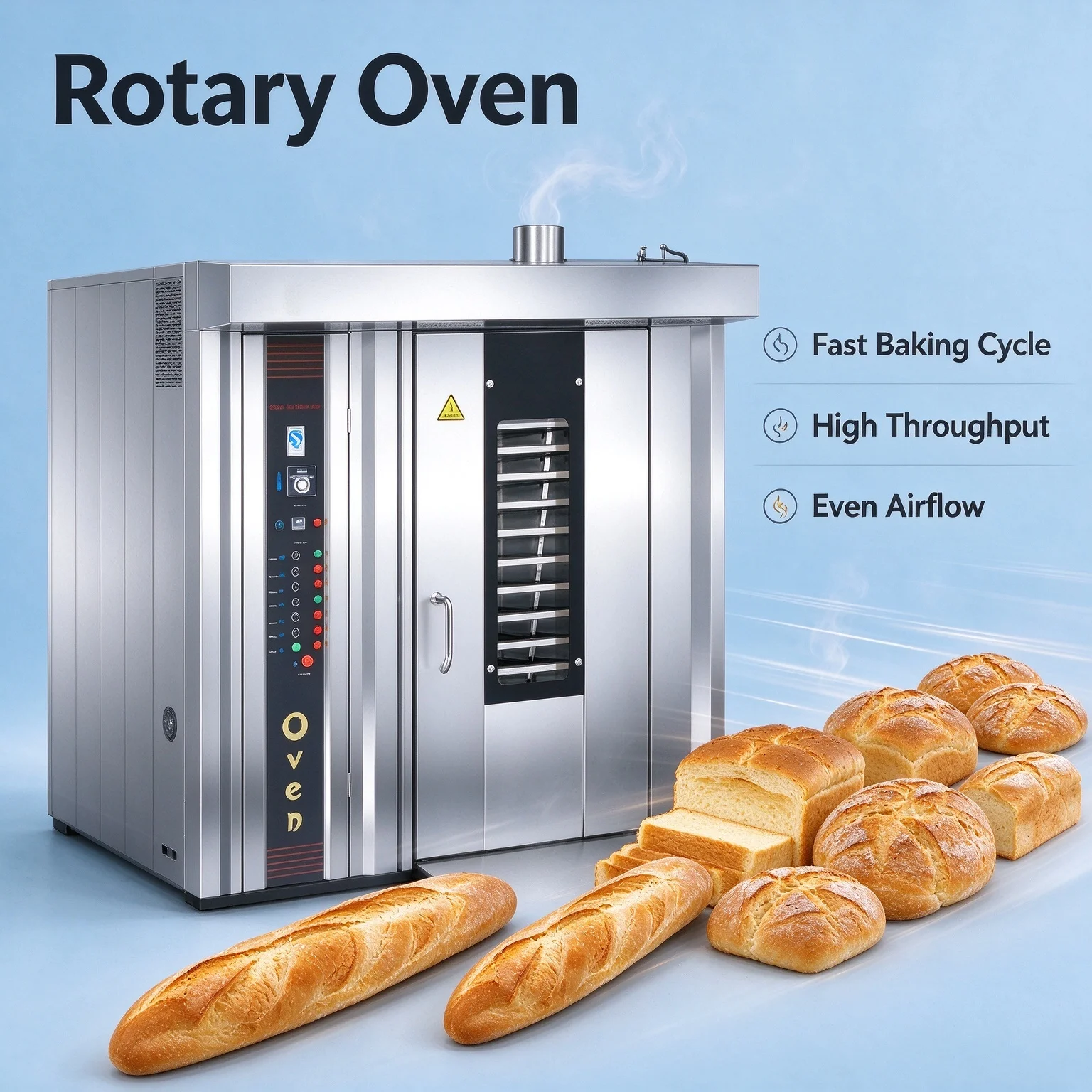 Rotary Rack Oven Commercial Multi Fuel Baking Oven 16/32/64 Trays Bread Nuts Processing Customized