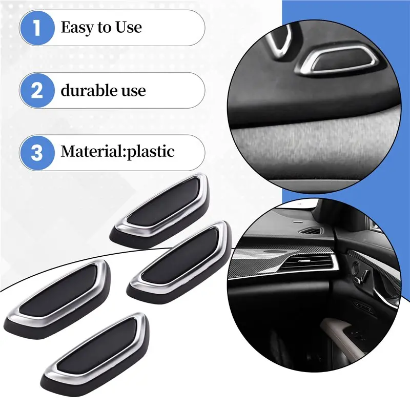 NEW HOT In Stock-For Cadillac CT6 4Pcs/Set Seat Adjuster Switch Knob Cover 23219457 23219459 Front Rear Seat Up And Down Adjust