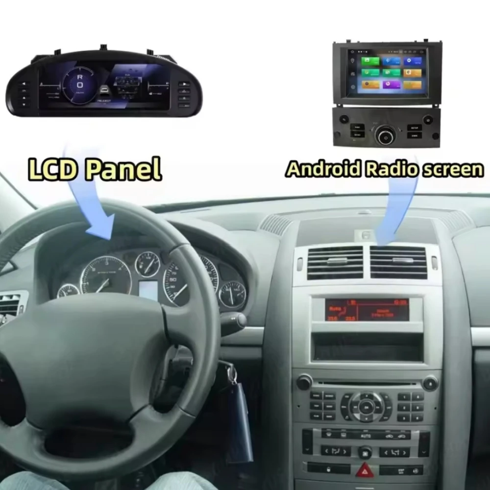 

Android LCD Digital Cluster For Peugoet 407 2004-2010 LCD Instrument Panel Upgrade Speedometer Odometer Dashboard Display