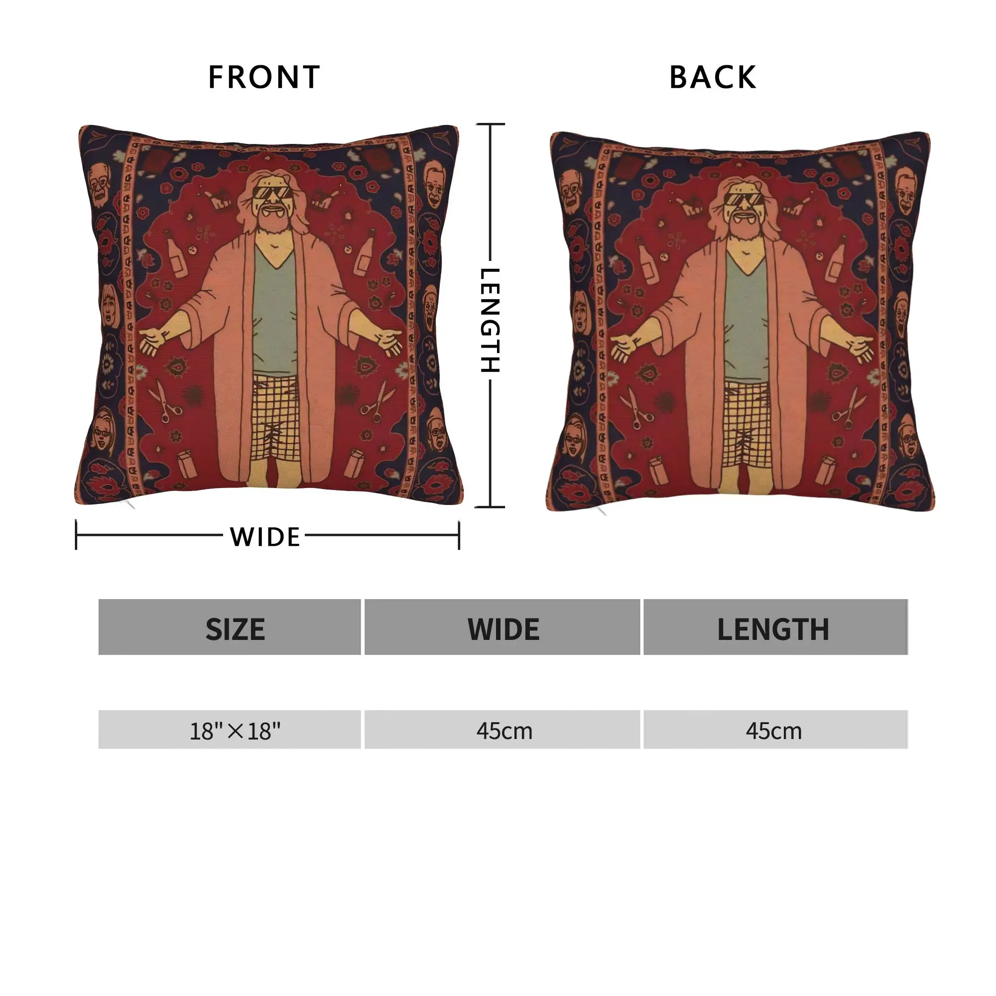 The Big Lebowski  Pillow Cover  Soft Cushion Cover Retro Trendy Pillow Case For Living Room Bed Chair