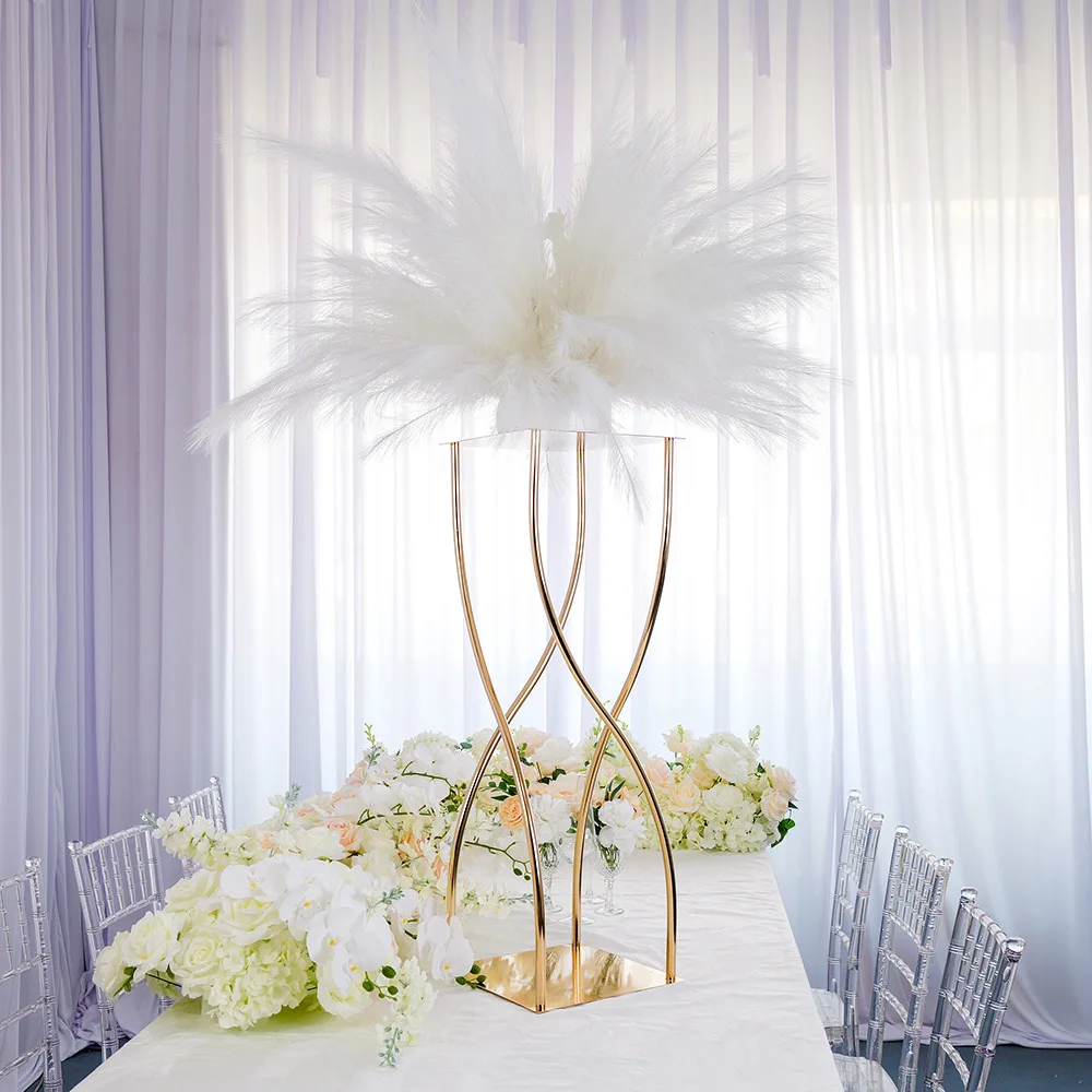 

Золотая металлическая свадебная ваза, настольная подставка для цветов, высота 35 дюймов, центральная часть для украшения рождественской вечеринки