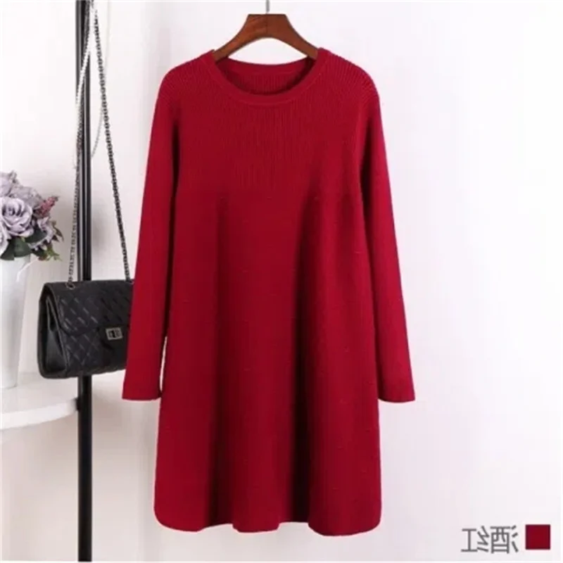 Women Autumn Winter Sweater Pullover New Solid O-neck Long Sleeve Loose Knitted Sweater Female Jumper Top Pregnant Women Sweater