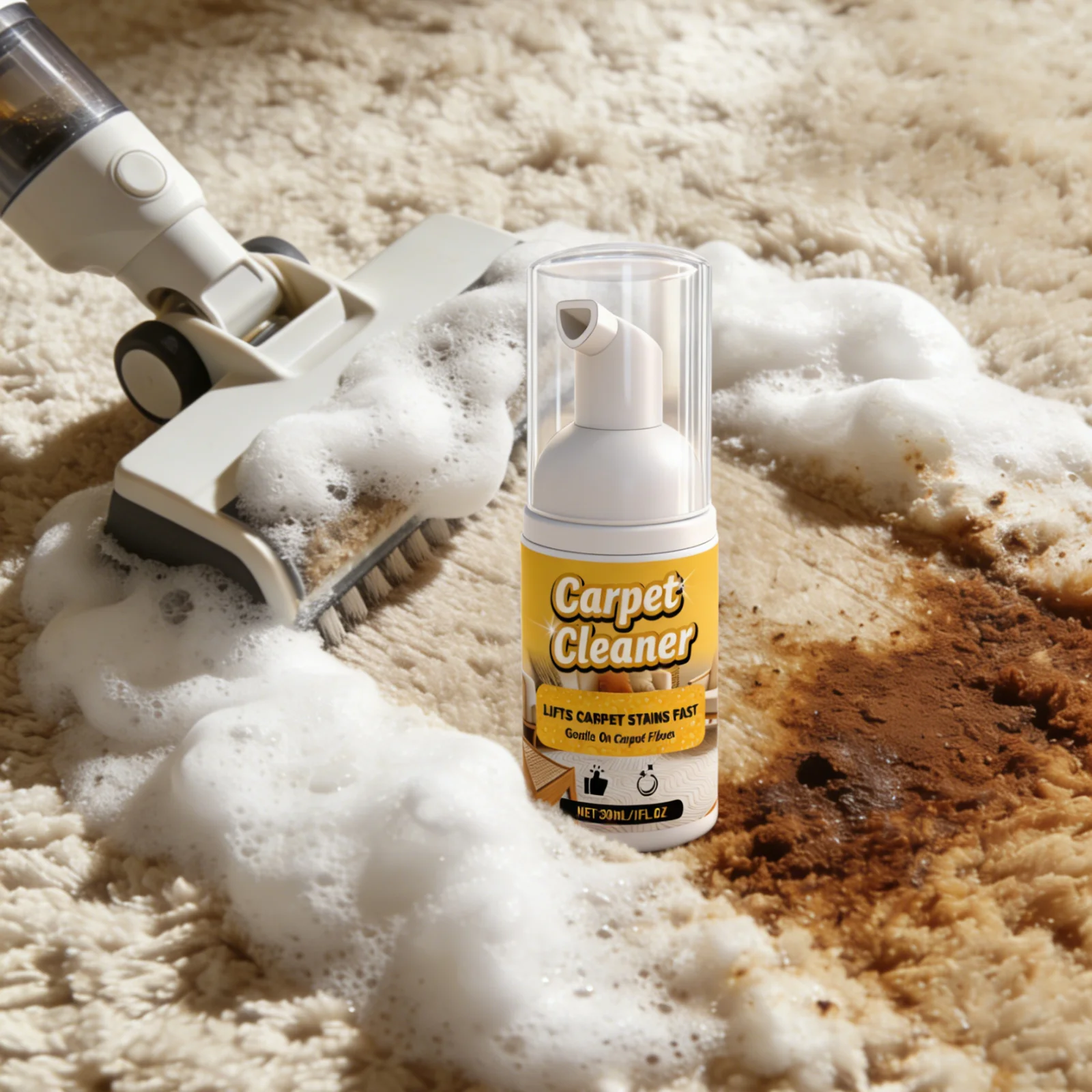 

Carpet and Sofa Cleaner No Rinse Dry Cleaning Stain Remover Household Multi-functional No Wash Treatment Fabric Sofa Cleaner