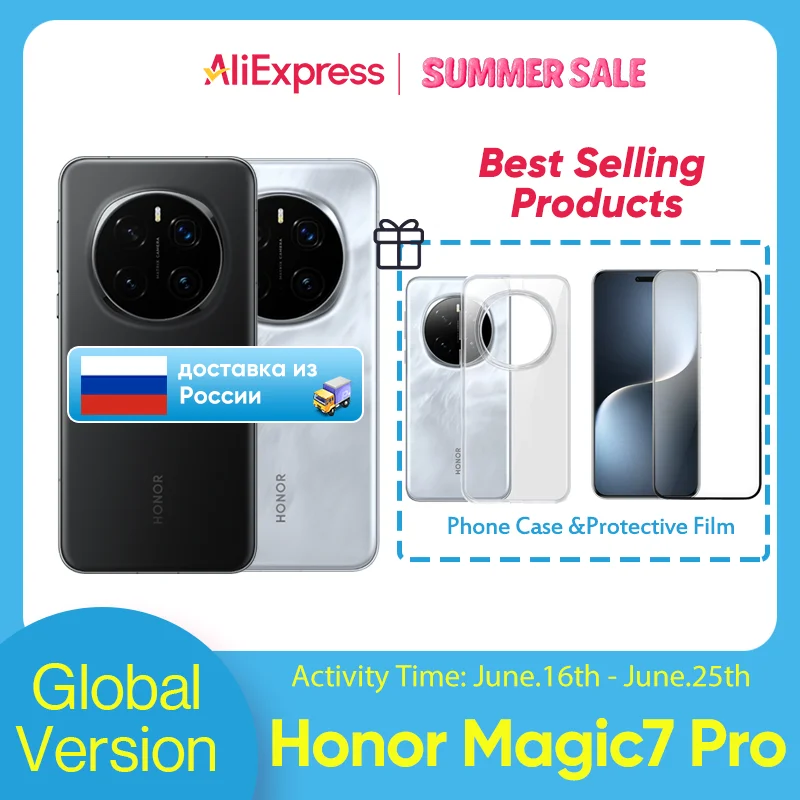 【2025 New Arrivals】 HONOR Magic7 Pro Global Version 5G AI Smartphone Snapdragon 8 Elite 6.8''120Hz Display 100W Fast Charge IP69