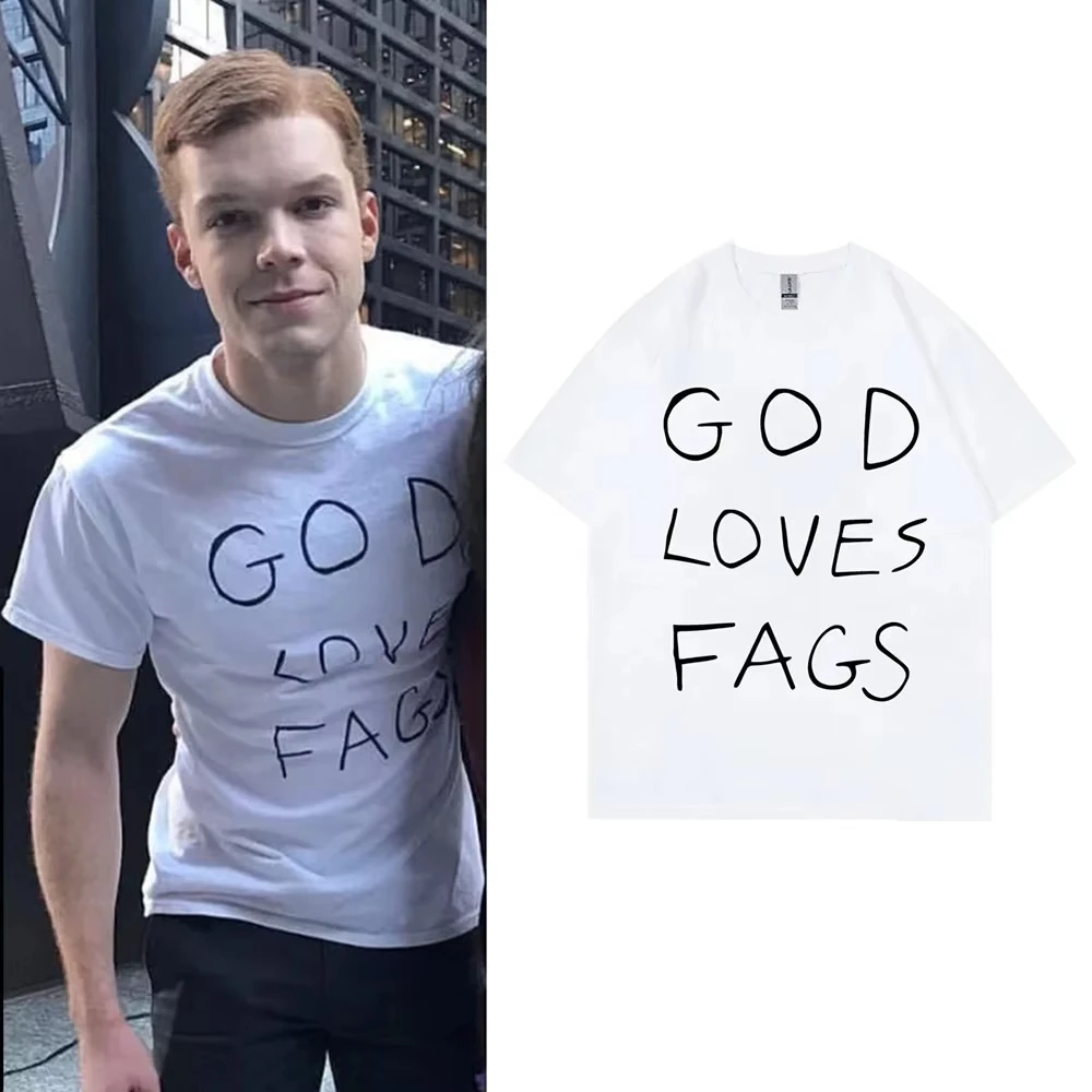 TV Series Shameless Ian Gallagher God Loves Fags Same Style Print T-shirt Men Women Casual Tshirt Male T Shirts