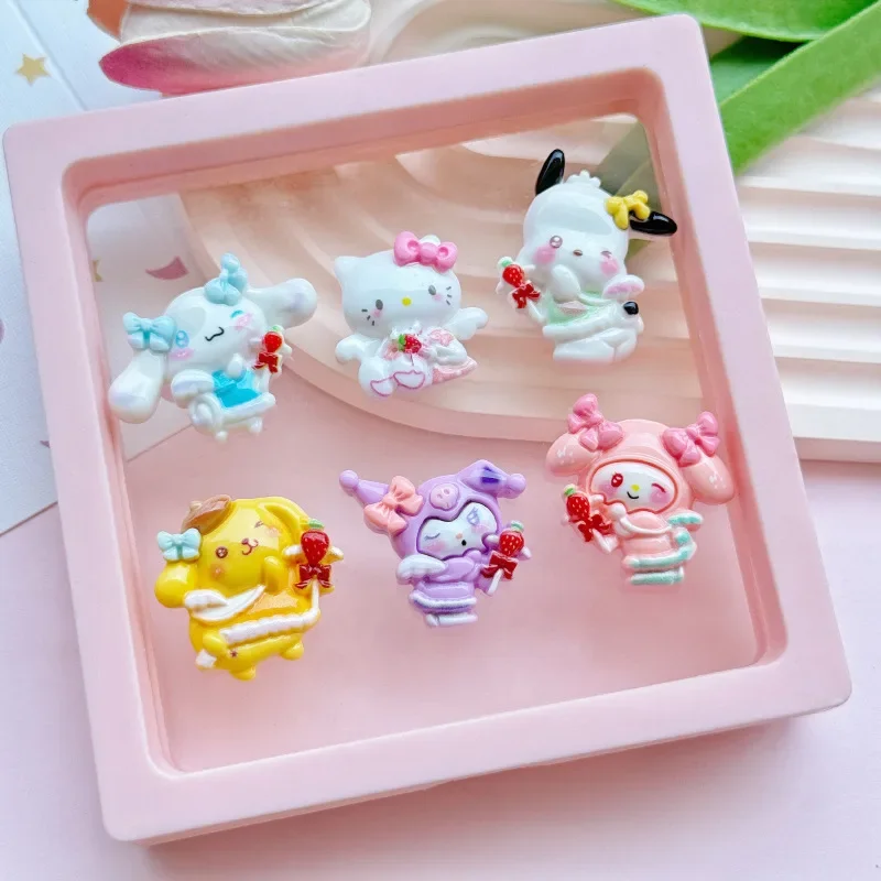 2/5pcs Cute Colorful Sanrio Series Candy Resin Flatback Charms for Diy Resin Crafts Materials Scrapbooking Embellisdment