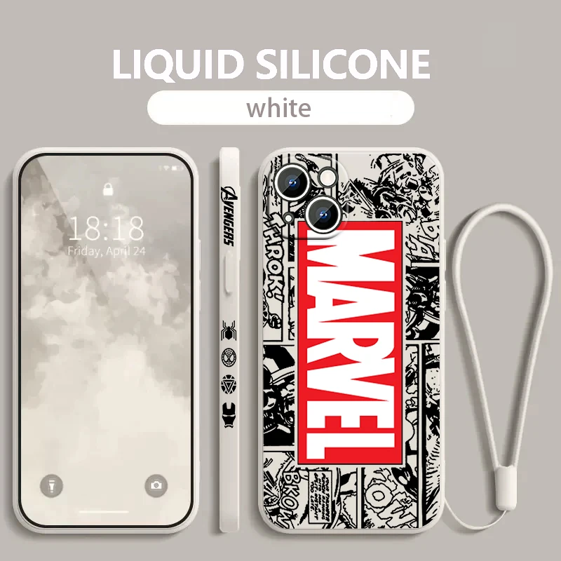 Rächer Wunder Kunst Comics Apple iPhone Handy hülle für 14 13 12 11 Pro Max Plus XS XR X 8 7 Se 2 3 Flüssigkeit links Seil Abdeckung