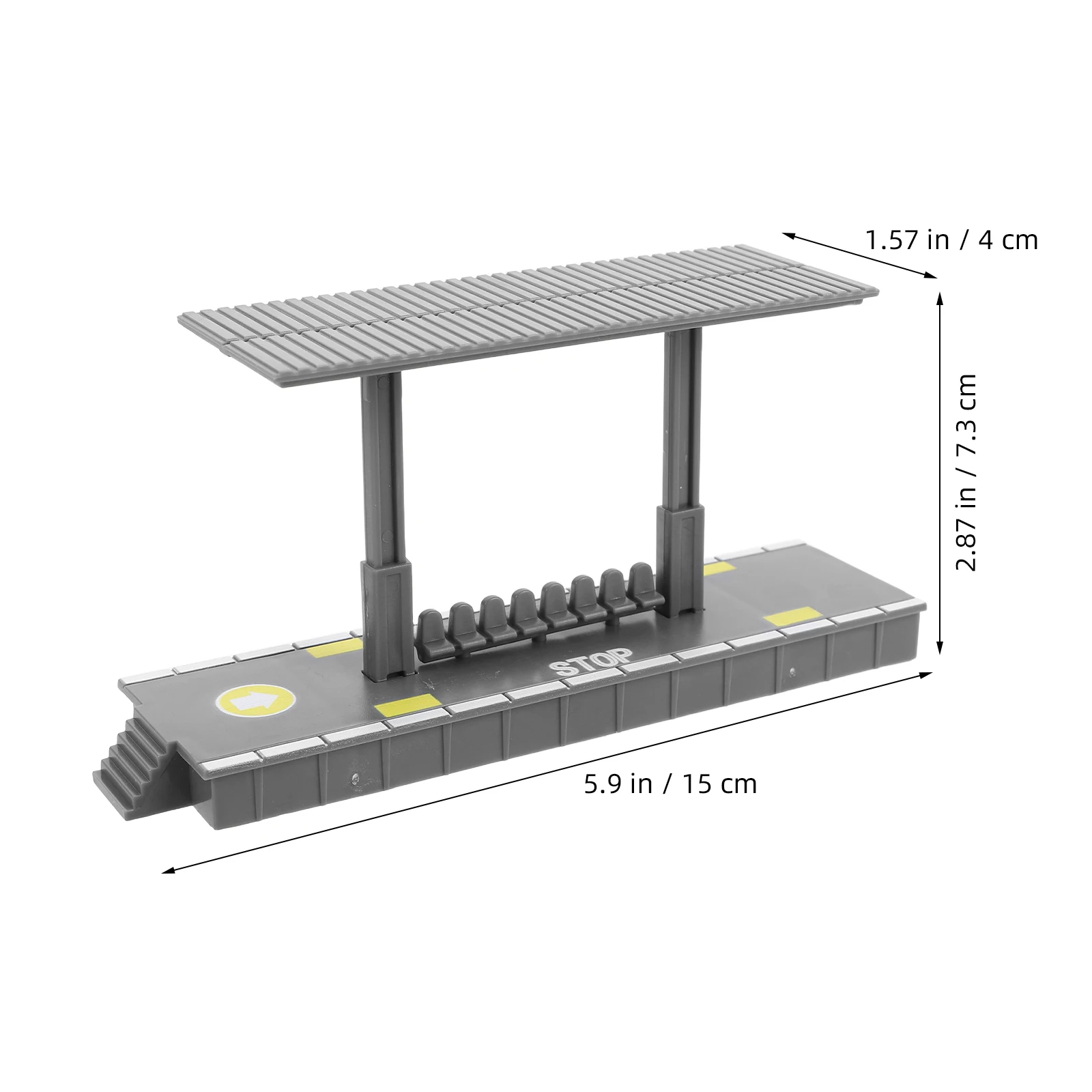 4 pçs casa de bonecas esperando abrigo fácil montagem diy estação plataforma para crianças criativo trem cena construção fingir jogar