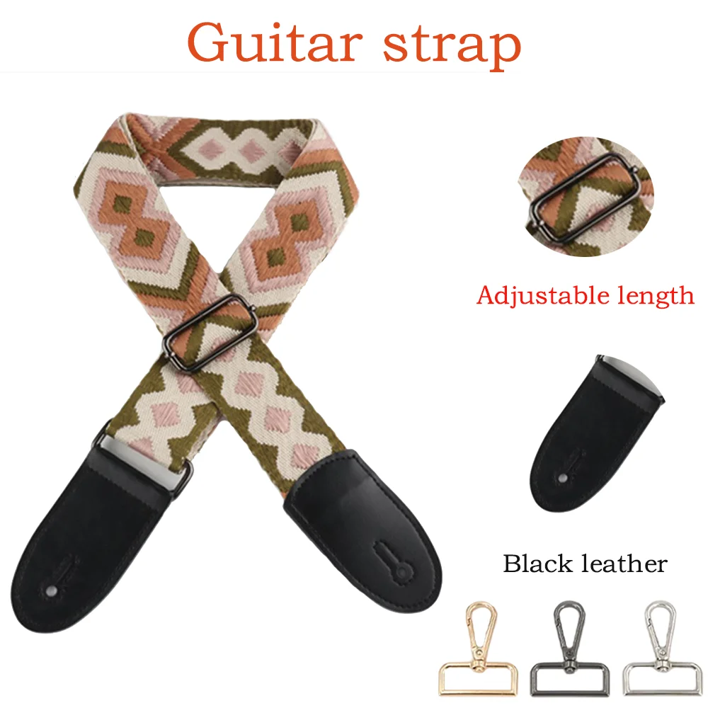 Guitar Strap 5Cm Trend All-In-One Crossbody Bag Wide Strap Guitar Personality Strap Ethnic Wind Widened And Thickened