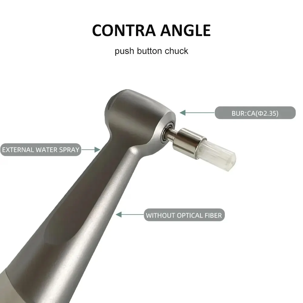 NSK FX23 Style Dental Low Speed Handpiece Kits Zęby Polerowanie Contra Angle Air Motor Zewnętrzny strumień wody Złącze 2/4H Typ E