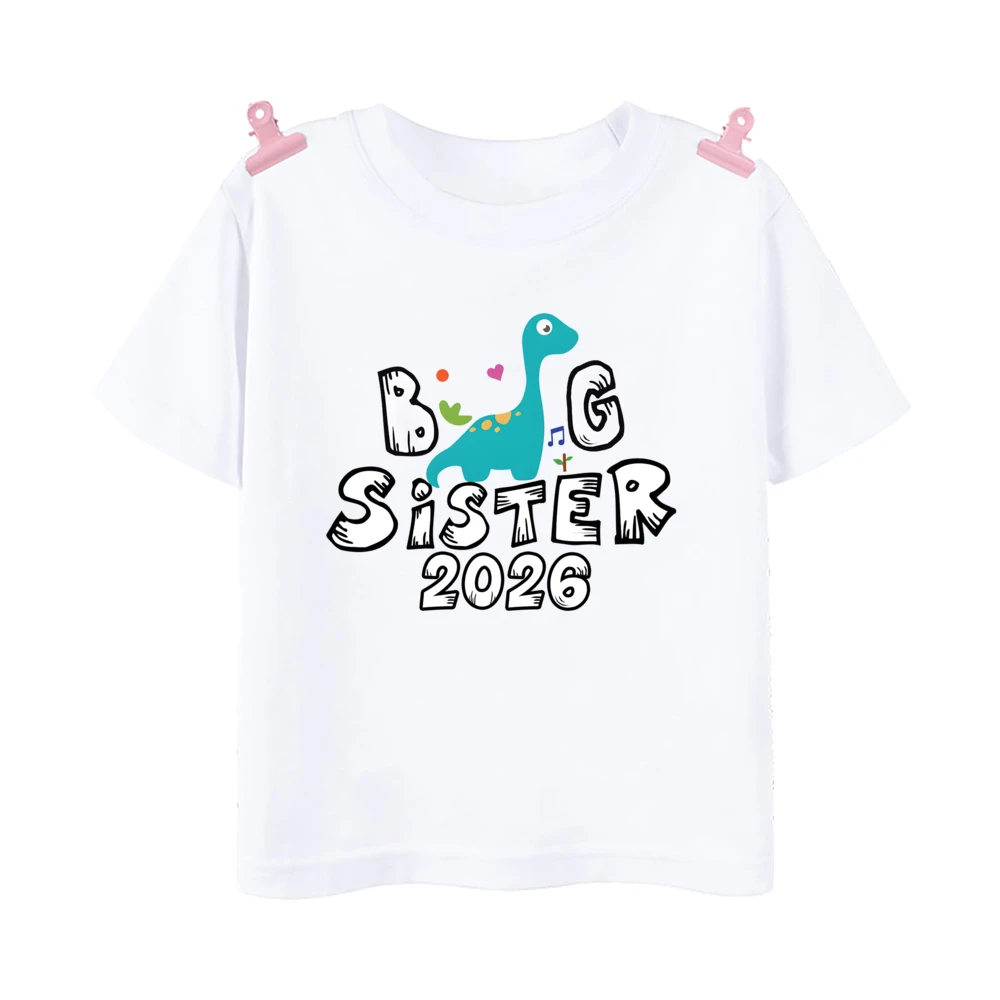 الأطفال تي شيرت الأخ الأكبر الأخت الكبرى طباعة الصيف قصيرة الأكمام بلايز موضة س الرقبة تيز في الهواء الطلق ملابس الأطفال غير رسمية #6