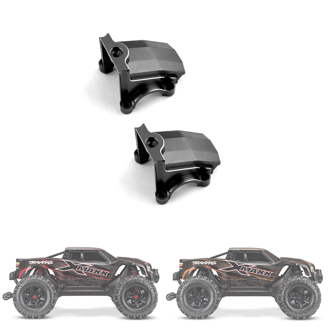 A45F-2 Stuks Metalen Voor En Achter Differentieel Cover Versnellingsbak Cover Voor 1/5 Traxxas X-Maxx Xmaxx 6S 8S RC Auto Upgrade Onderdelen
