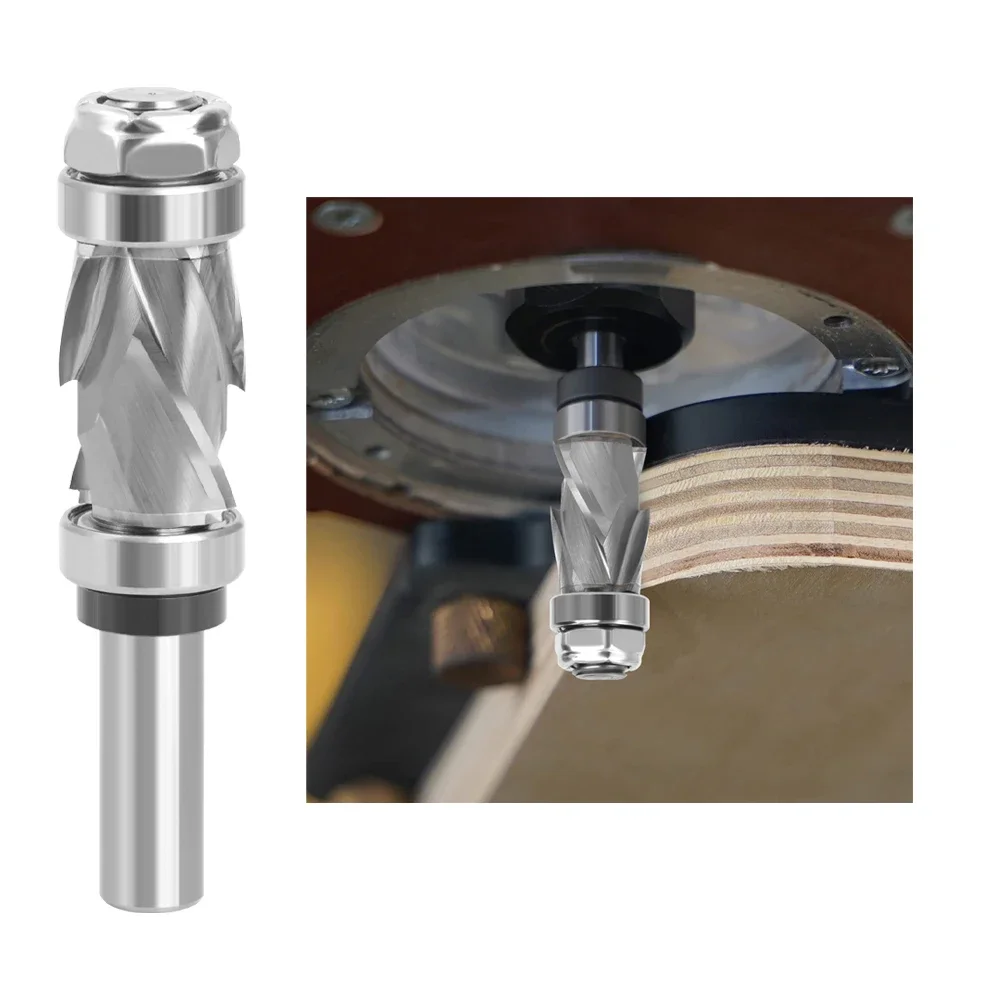 LAVIE 1/2 Inch Shank 2+2 Flutes Compression Bit Solid Carbide Up Down Cut Router Bit 7/8