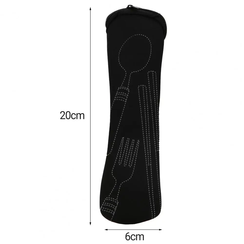 Home Storage Tableware Bag Portable Wear-resistant Fabric Tableware Spoon Fork Storage Pouch for Office