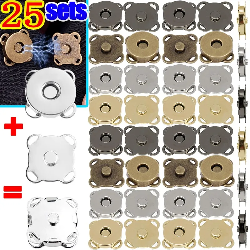 DIY Bag Magnetic Button Clothes Magnet Plum Shape Buckle Rose Gold Easy Installation Metal Clasp Clothing Parts Bags Accessories