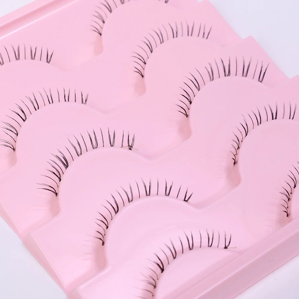 Ensemble de pinces à épiler pour cils inférieurs, bande transparente manga, contaminants doux, Py sous faux cils, bande de cils naturels, maquillage coréen, 5 paires