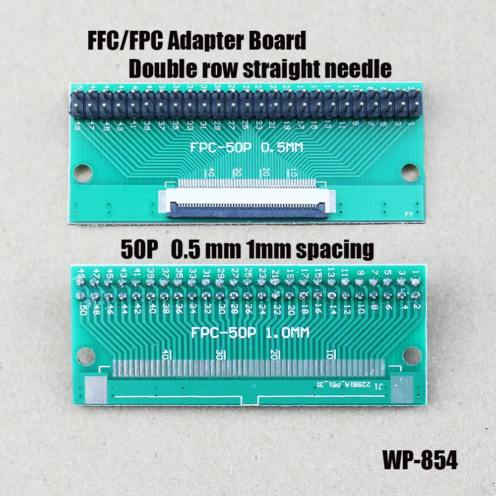 

1PCS FPC/FFC Flexible Cable Adapter Board Double-Sided 0.5mm To Straight 2.54mm 6P/8P/10P/12P/20P/24P/26P/30P/40P/60P WP-854