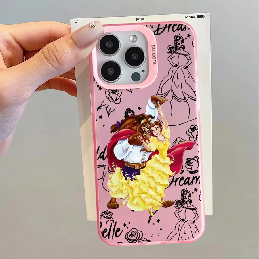 귀여운 미녀와 야수 삼성 갤럭시 S25 S24 S23 S22 S21 S20 노트20 FE 울트라 엣지 플러스 4G 5G 무광 후면 커버 폰 케이스