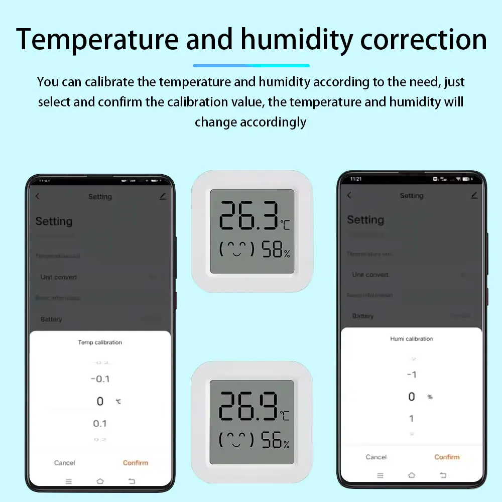 Sensor de temperatura y humedad Tuya, Mini pantalla LCD Compatible con aplicación Bluetooth, Control remoto, termómetro, higrómetro