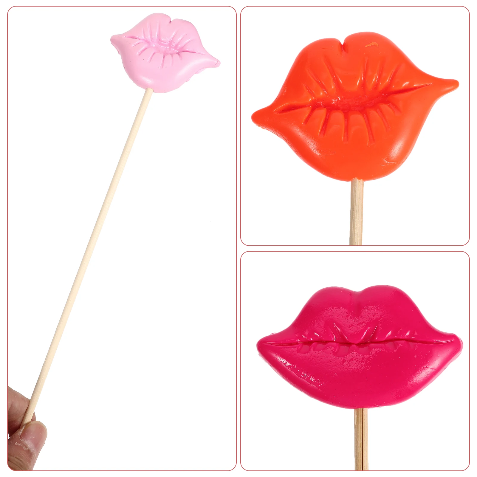 

8pcs Red Lips Props Funny Mouth Photo Booth Props For Birthday Wedding Party Selfie Going Festival Graduation Supply Decoration