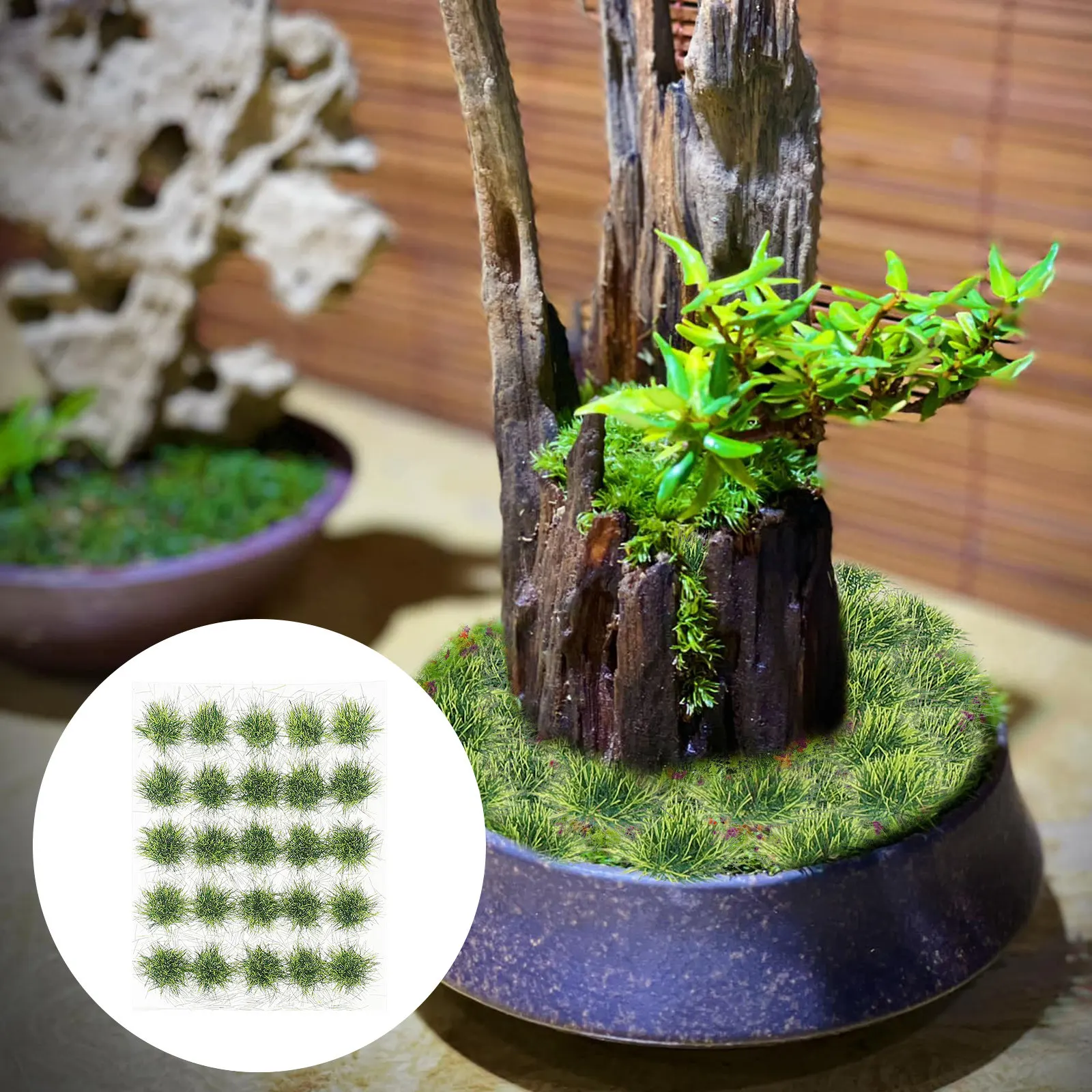 

Simulation Grass Cluster Material Mini Resin Cluster Sand Table Artificial Mini Grass Decorative for Micro Landscape Crafts