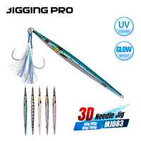 JIGGINGPRO Long Metal Jig 40g 60g 80g 100g 3D Print Needle Jig Vertical Speed Sinking Jigs Saltwater Jigging Lure