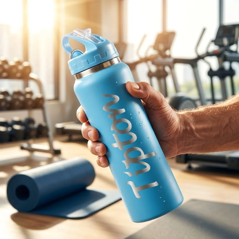 1. Custom Name Engraved Insulated Water Bottle Portable Stainless Steel Tumbler with Carabiner Lid, Reusable Drink Bottle.