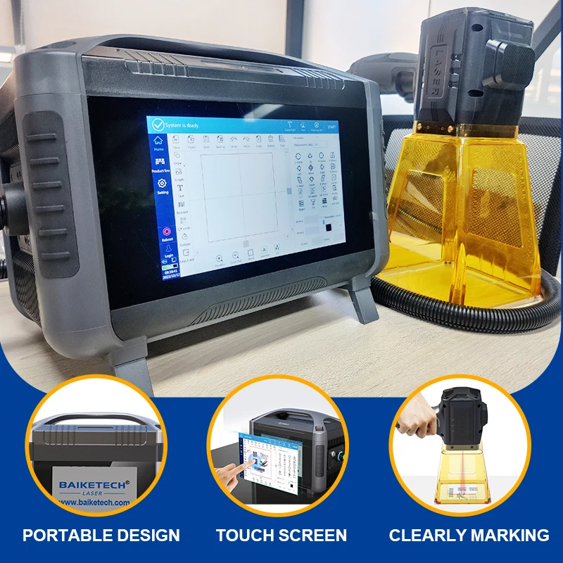 NEW FM-400S Portable Fiber Laser Marker for On-Site Engraving: Dates, Barcodes, Text on Customer's Metal Goods, Tools, Promotion