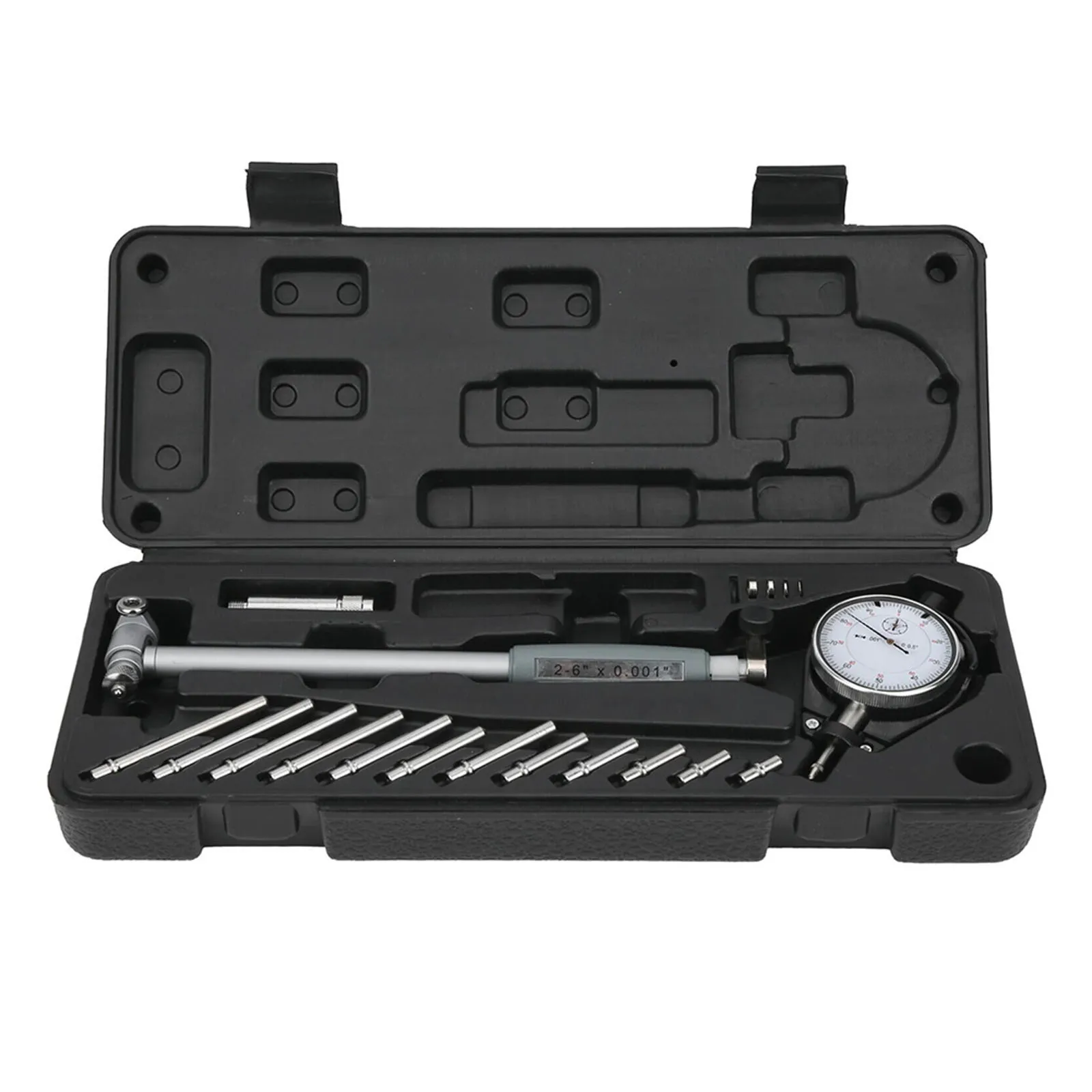 

Dial Indicator Bore Gauge 50-160mm Measuring Range 0.01mm Accuracy With 12Probes Aluminium Alloy Gauge Measuring Tool