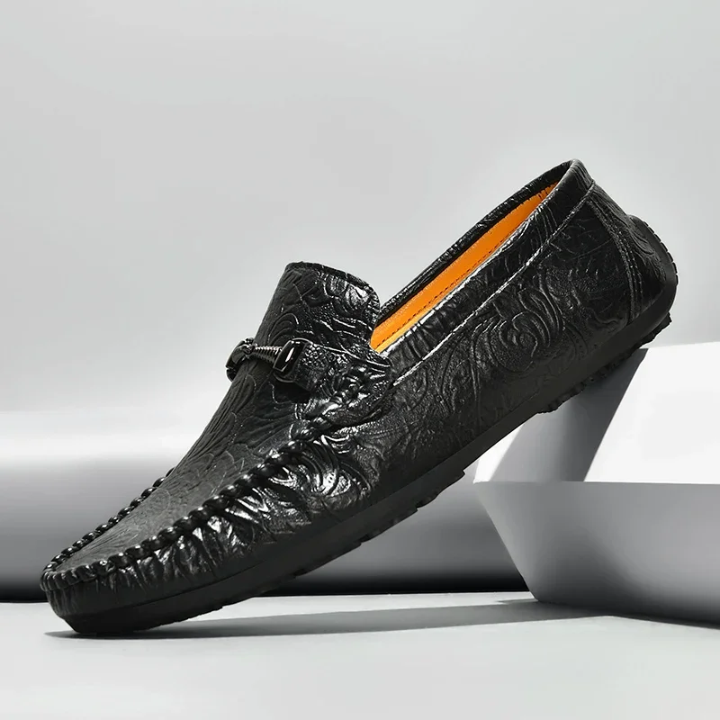 

Новые мужские лоферы без шнуровки из искусственной кожи, легкая удобная повседневная обувь, нескользящая обувь на мягкой подошве большого размера