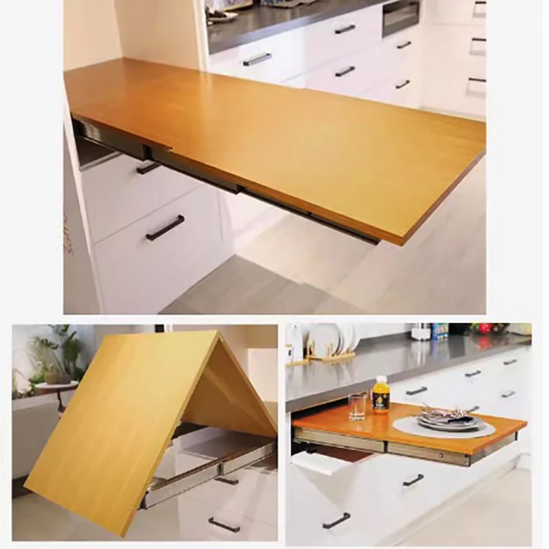 Table Rail Mechanism Ball Bearing Telescopic Rail Table Concealed Folding Table Sliding Rail
