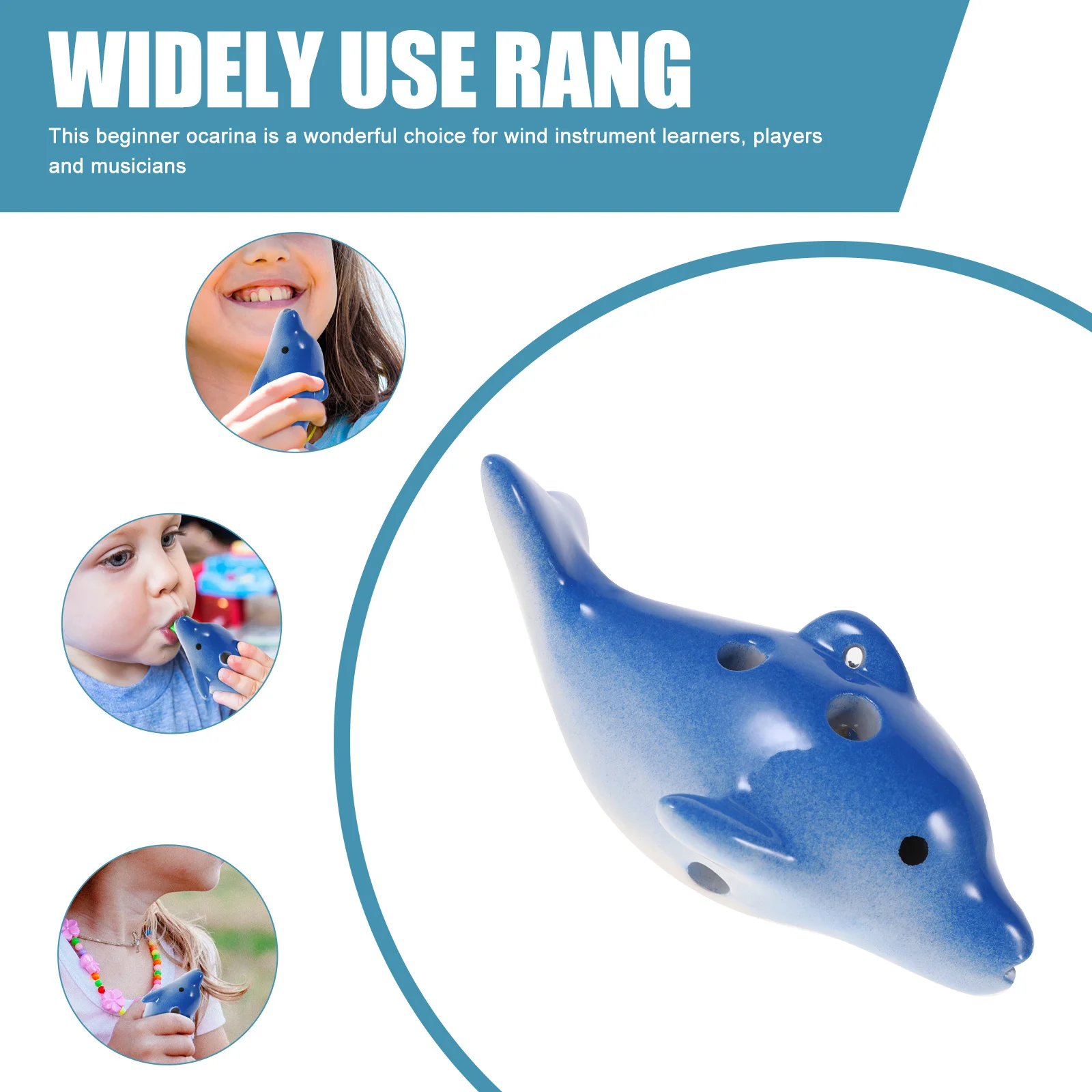 أداة الأكرينا الصغيرة المحمولة من السيراميك دولفين ذات 6 فتحات للمبتدئين مشغلات الموسيقى أداة الأكرينا الصغيرة
