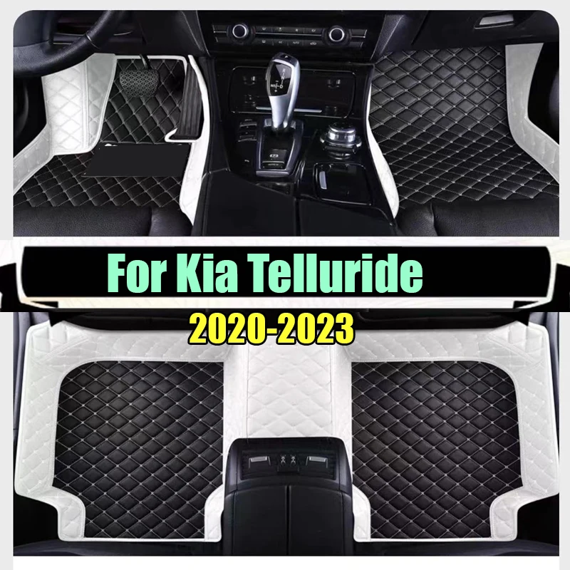 Car Floor Mats For Kia Telluride ON 2020~2023 7seat Waterproof Protective Pad Carpete Automotivo Car Mats Floor Car Accessories