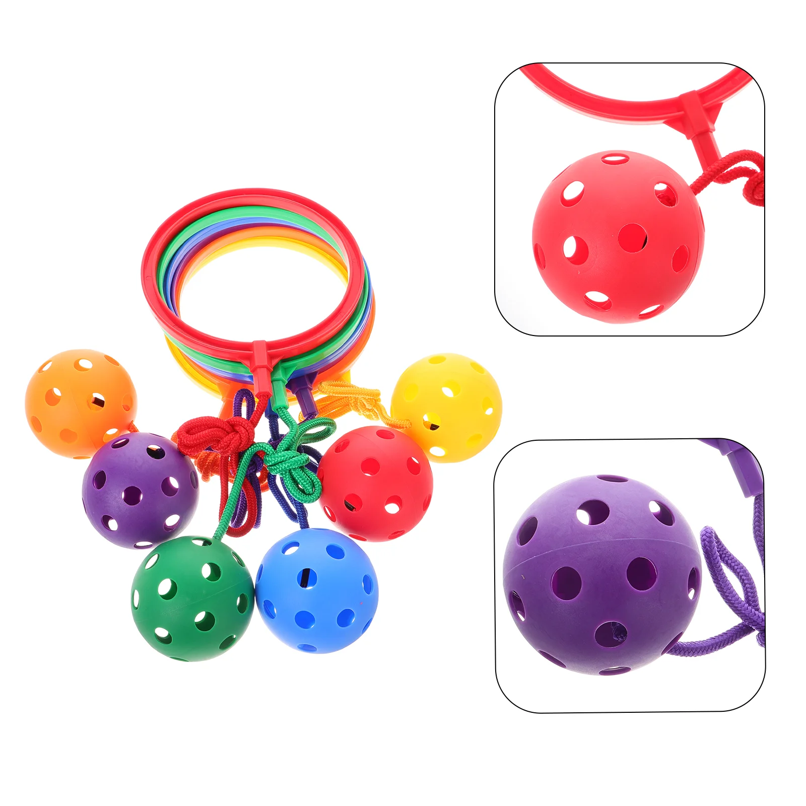 6Pcs Hoop Ball Spielzeug Knöchel Überspringen Jump Spielzeug Indoor Seil Spiel Kunststoff Springring Bein eltern-kind-Sport