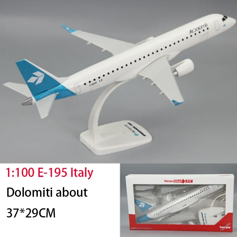 

1/100 Scale E195 E-195 Italy Air Dolomiti Airline Aircraft Plastic ABS Assembly Plane Model Airplanes Model Toy For Collection