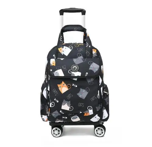 Women Travel Wheeled Backpack Travel Trolley Bag Rolling Duffel Luggage Bag Women Carry On Hand Luggage Spinner Wheels Bags