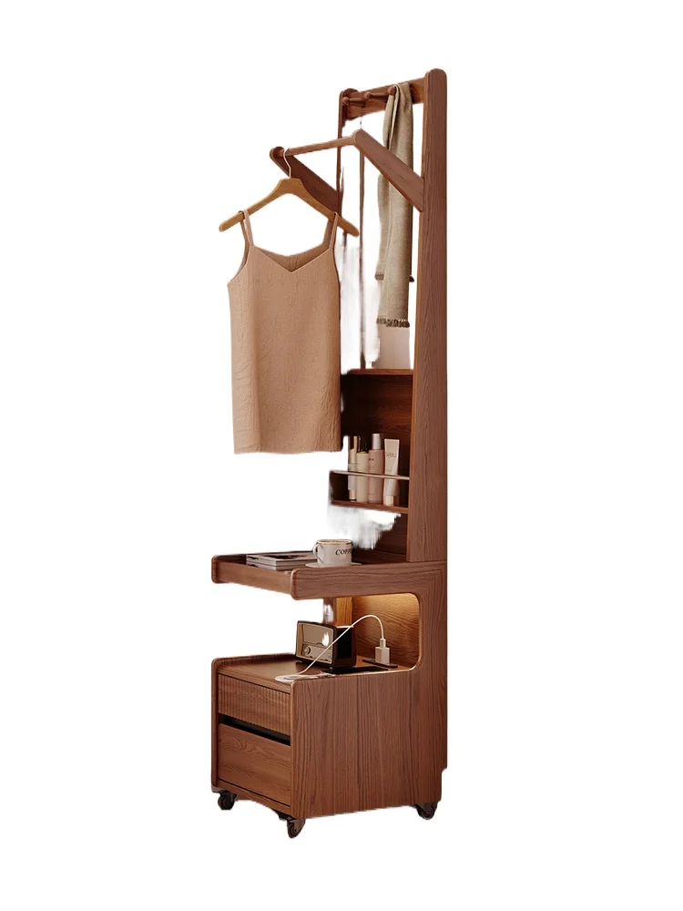 

Прикроватная тумба-вешалка для одежды, интегрированная в спальню, передвижная напольная вешалка-шкаф для хранения с индукционной системой.